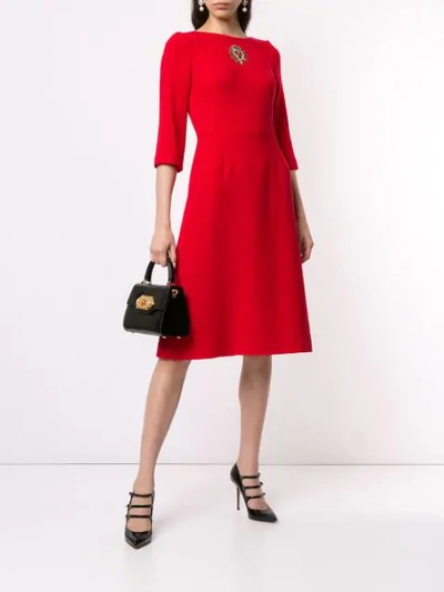 Shop Dolce & Gabbana A-line Midi Dress In Red
