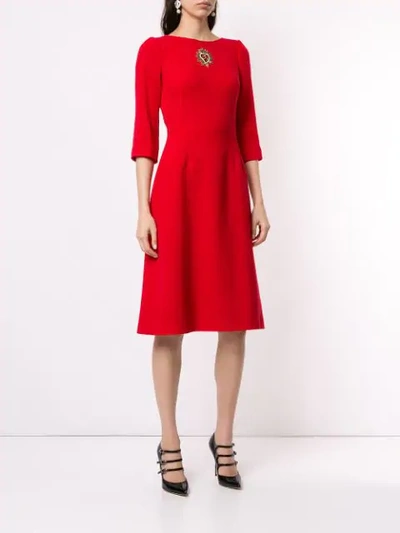 Shop Dolce & Gabbana A-line Midi Dress In Red