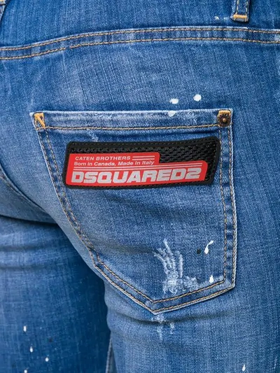 Shop Dsquared2 Cropped Skinny Jeans In Blue