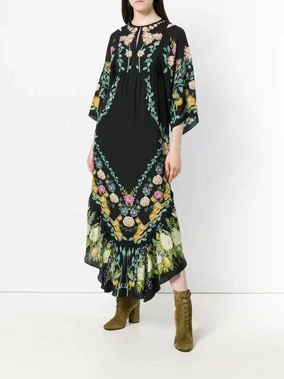 asymmetric hem floral dress
