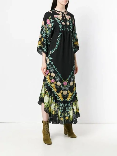 asymmetric hem floral dress