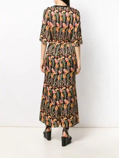 Shop Temperley London Rosy Patterned Dress In Black