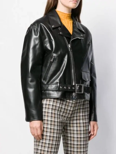 Shop Bottega Veneta Biker Jacket In Black