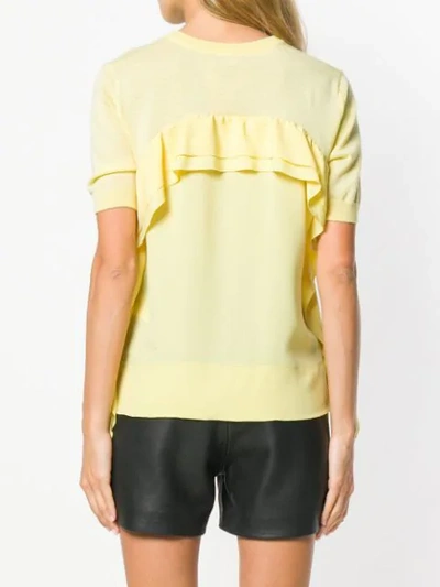 Shop N°21 Short-sleeve Knitted Top In Yellow