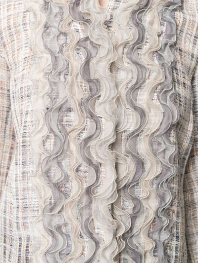 Shop Giorgio Armani Ruffle Detail Shirt In Neutrals