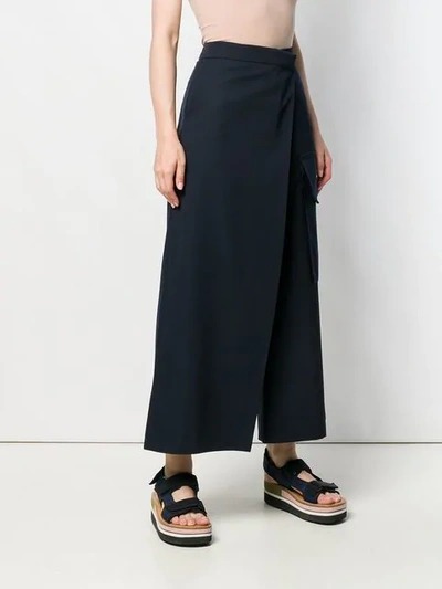 Shop Ports 1961 Cropped Wide-leg Trousers In Blue