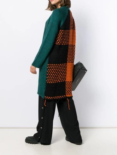 Shop Mm6 Maison Margiela Checked Back Cardigan In Green
