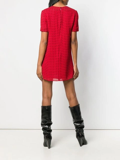 Shop Saint Laurent Stars Print Mini Dress In Red