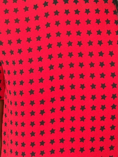 Shop Saint Laurent Stars Print Mini Dress In Red