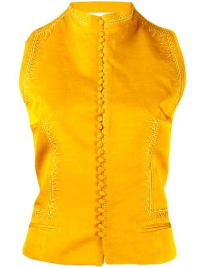 Shop Haider Ackermann Fitted Waistcoat In Yellow