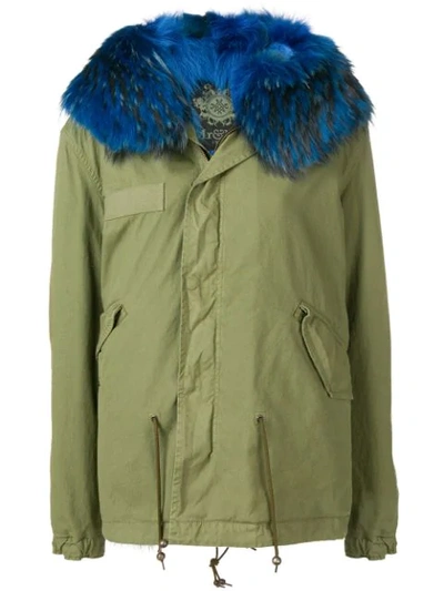 Shop Mr & Mrs Italy Fur-trimmed Parka Coat In Green