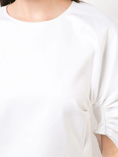 Shop Rosetta Getty Gather Sleeve Top In White