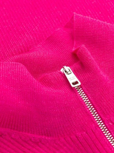 Shop Prada Ribbed Half Zip Vest In Pink