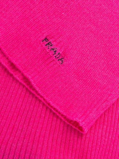 Shop Prada Ribbed Half Zip Vest In Pink