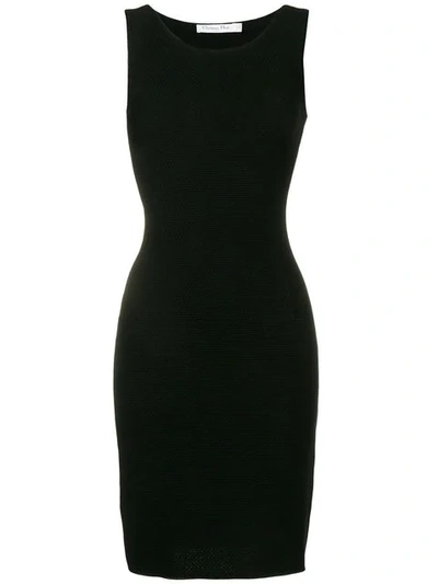 Pre-owned Dior  Textured Midi Dress In Black