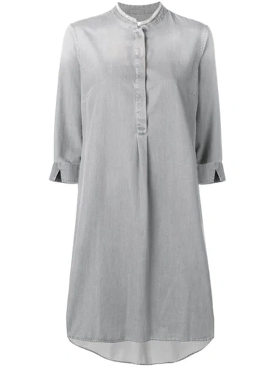 Shop Fabiana Filippi 3/4 Sleeve Dress In Grey