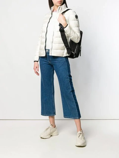 Shop Blauer Zip Puffer Jacket - White