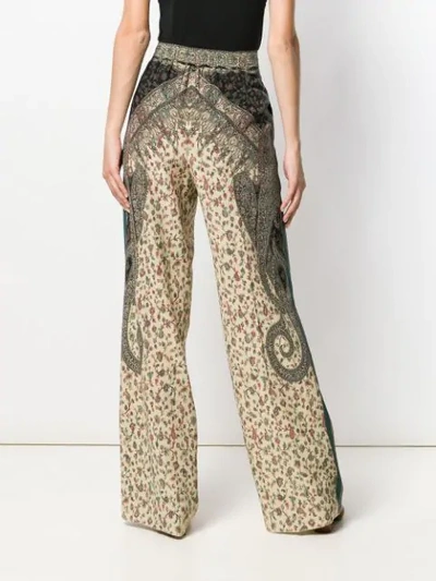 Shop Etro Paisley Print Trousers In Neutrals