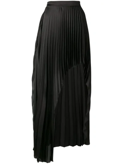 Shop Stella Mccartney Asymmetric Pleated Skirt In 1000 Black