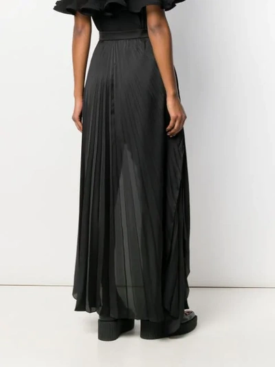 Shop Stella Mccartney Asymmetric Pleated Skirt In 1000 Black