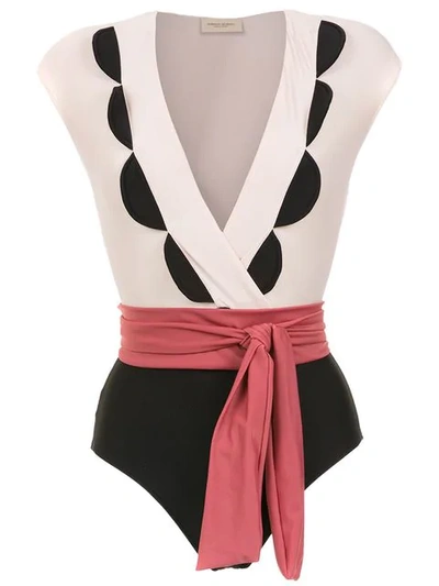 Shop Adriana Degreas V-neck Swimsuit In Pink