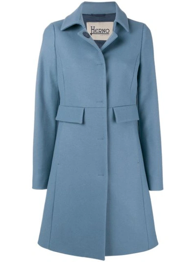 Shop Herno Classic Collar Coat - Blue