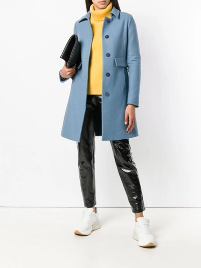 Shop Herno Classic Collar Coat - Blue