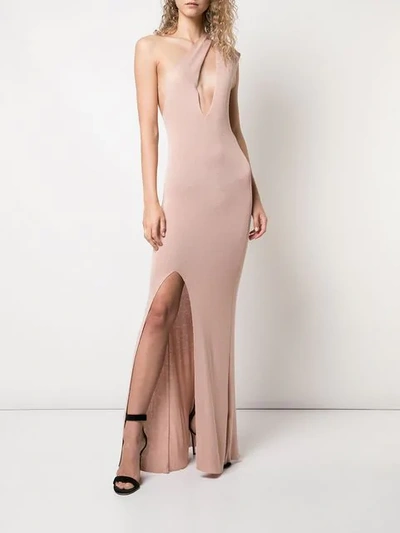 Shop Jacquemus Sleeveless Long Slit Dress - Pink