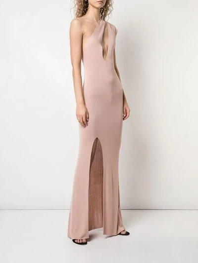 Shop Jacquemus Sleeveless Long Slit Dress - Pink