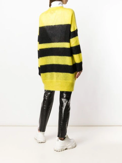 Shop N°21 Nº21 Striped Oversized Cardigan - Yellow