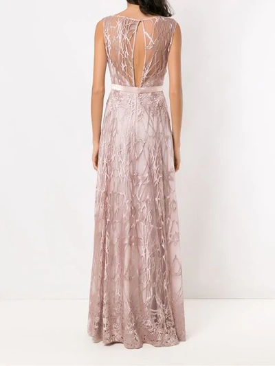 Shop Tufi Duek Textured Long Dress In Pink