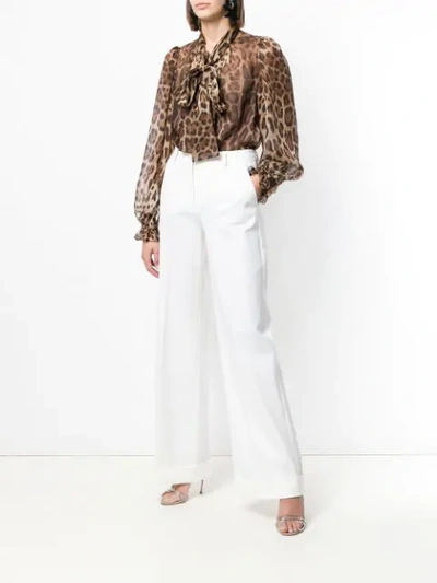Shop Dolce & Gabbana Wide-leg Trousers In White