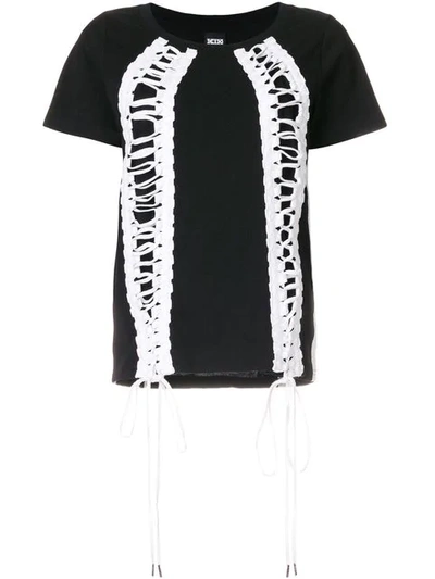 Shop Ktz Lace-up T-shirt - Black