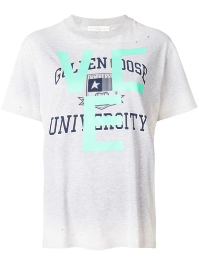 Shop Golden Goose T-shirt Mit "university"-print In Grey