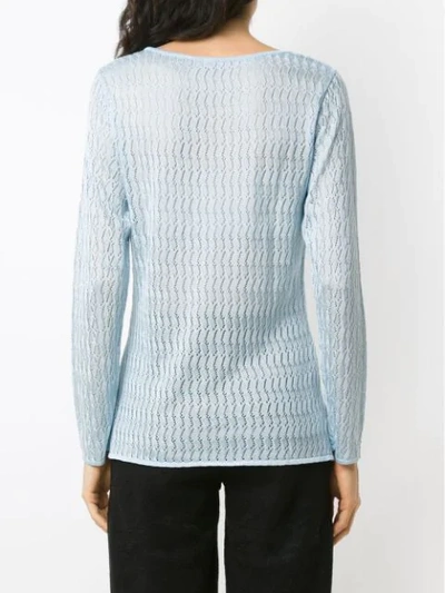 Shop Cecilia Prado Boat Neck Knitted Top In Blue