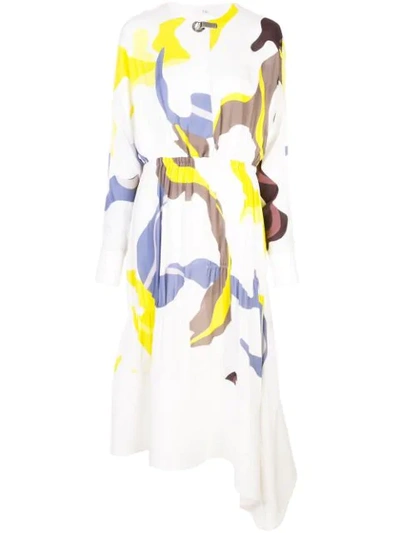 Shop Tibi Ant Farm Print Panel Dress In White