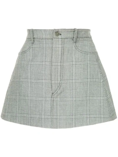Shop Dion Lee Checked Mini Skirt In Black