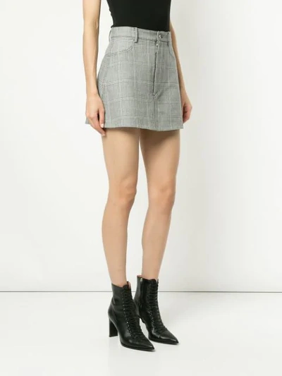 Shop Dion Lee Checked Mini Skirt In Black