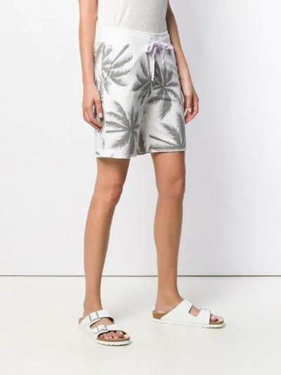 Shop Juvia Printed Track Shorts In White