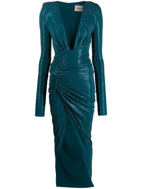 fitted long sleeve maxi dress