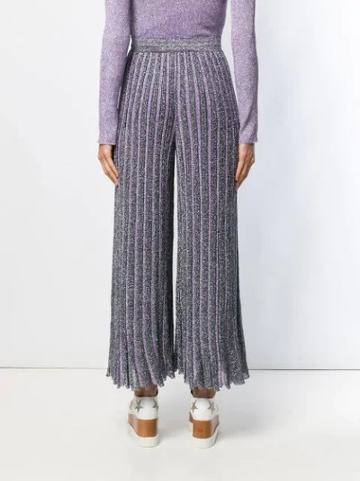 Shop Missoni Glitter Knitted Trousers In Blue