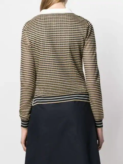 Shop Fendi Knitted Polo Top In Black