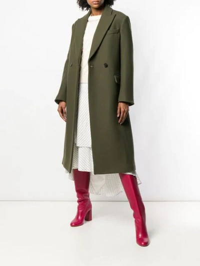 Shop Stella Mccartney Classic Double-breasted Coat In Green