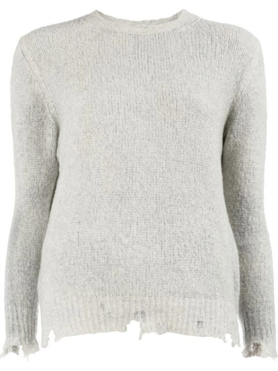 Shop Avant Toi Distressed Effect Sweater In Grey