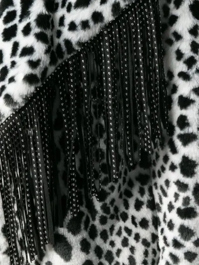 Shop Ainea Leopard Faux Fur Coat In Black