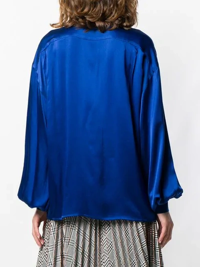 Pre-owned Fendi Pussybow Blouse In Blue