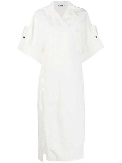 Shop Jil Sander 'galatea' Kleid - Weiss In White