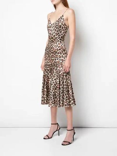 Shop Caroline Constas Leopard Print Slip Dress In Brown