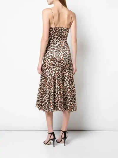Shop Caroline Constas Leopard Print Slip Dress In Brown