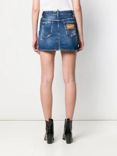 Shop Dsquared2 Classic Mini Denim Skirt In Blue
